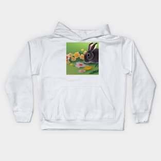 Rabbit and Flowers Kids Hoodie